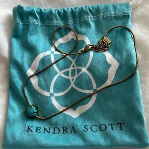 Kendra Scott turquoise/gold short pendant necklace